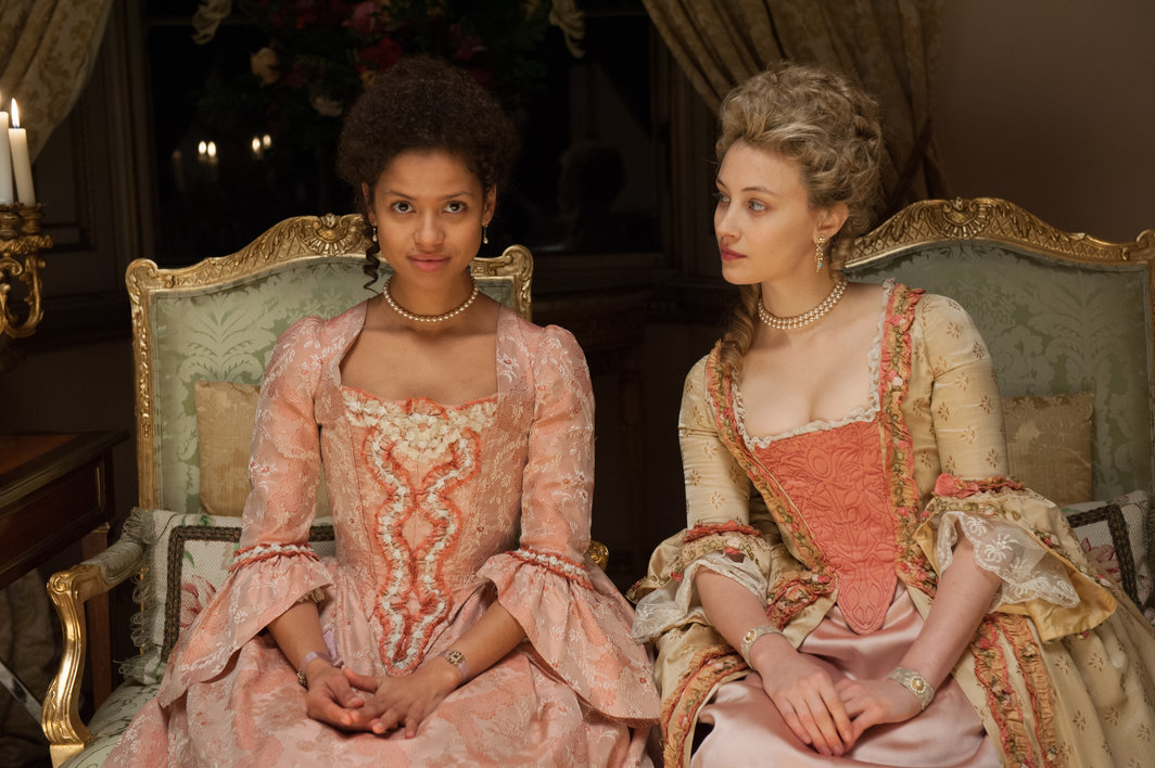 Gugu Mbatha-Raw as "Dido" and Sarah Gadon as "Elizabeth" in Amma Asante's BELLE