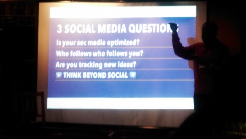 Sree Srinivasan Giving insight on Optimizing Your Social Media